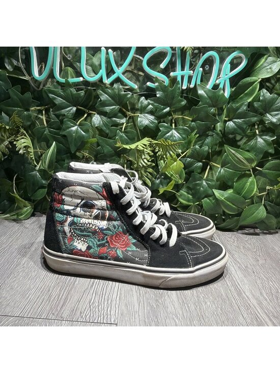 VANS Other - RARE VANS Sk8-Hi Skull Rose Crow Sneakers Sz 7.5 Men's Shoes SK8 Skate 10 Women